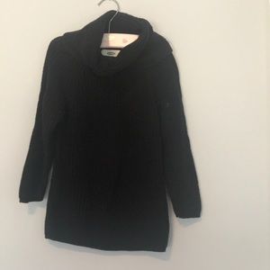 Black cowl neck turtleneck sweater